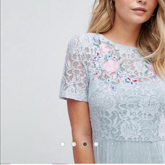 Asos lace embroidered skater dress - Picture 3 of 3